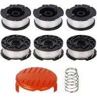 OEM 6-teiliges Set Spulen für Black Decker Rasentrimmer (6 Stück + 1 Schutzkappe + 1 Spule)