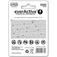 EverActive EVHRL20-5500, Wiederaufladbarer Akku, D, Nickel-Metallhydrid (NiMH), 1,2 V, 2 Stück(e), 5500 mAh