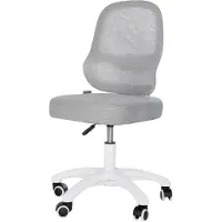 Roba Kinderbürostuhl 3D verstellbar grau - Ergonomischer Drehstuhl - atmungsaktive Rückenlehne & Sitztiefenverstellung - Ohne Armlehnen & Fußbrett