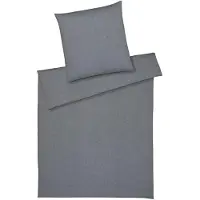 Elegante Soft-Flanell Bettwäsche Mono grau 135x200 cm + 80x80 cm