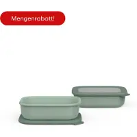 Mepal Cirqula - Mikrowellengeschirr - Multikom Promoset rechteckig 1000 ml 2-teilig - Nordic sage - Meal prep boxen - Frischhaltedosen mit Deckel