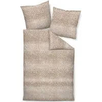 Janine Feinbiber Bettwäsche Davos 65195 beige braun 155x220 cm + 80x80 cm