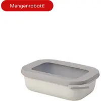 Mepal Multischüssel Cirqula - Mikrowellengeschirr - Multikom rechteckig 500 ml - Nordic white - Meal prep box - Frischhaltedosen mit Deckel