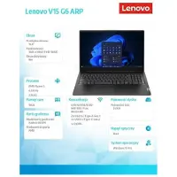 Lenovo Laptop V15 G6 ARP Ryzen 5 150 / 16 GB / 512 GB / W11 Pro (83UU002PPB)