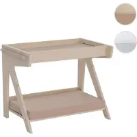 Mendler Tierbett HWC-Q63, für Haustiere Tierhaus Katzen-/Hundebett Haustierliege, Holz 80x104x60cm natur, Kissen beige