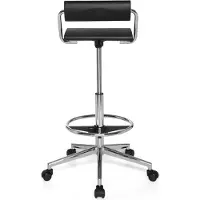 Hjh OFFICE TOP WORK 28 - Arbeitsstuhl Arbeitshocker Schwarz