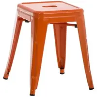 DELUKE Hocker FULDA 40x40x46cm, Metall, Orange Küchenhocker Esszimmerhocker Stapelhocker