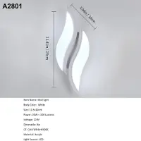 StarTech.com LED-Wandleuchte - A2801 - 12 W - 6500 K kaltweißes Licht - Blattförmiger Acrylschirm - 2 Lichtquellen - Nach oben und unten gerichtetes Licht - Weiß
