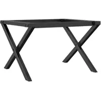 Helloshop26 - Couchtischbeine im Industriestil mit X-förmigem Gestell 60 x 40 x 38 cm robuster schwarzer Stahl