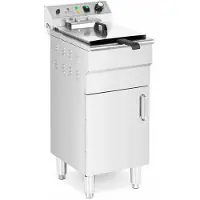 Helloshop26 Elektrische Fritteuse 13 Liter 5 000 Watt mit Ablaufventil, kalte Zone auf professionellem Schrank