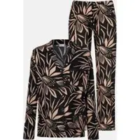 Mey Damen-Schlafanzug Serie Vivid Bloom Schwarz | Größe XS
