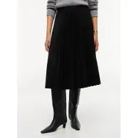 Tommy Hilfiger Plisseerock "VISCOSE ELASTIC PLEAT MIDI SKIRT" Materialmix, Plissee Falten