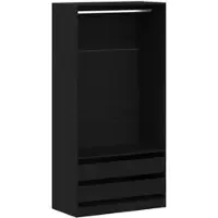 Helloshop26 - Aufbewahrungsschrank 100 x 50 x 200 cm Holzwerkstoff Eiche schwarz