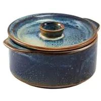 Genware Kleine Auflaufform mit Deckel Terra Aqua Blue – 10,4 cm (6 Stk.)"