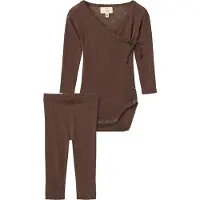 Copenhagen Colors Set - Leggings/Wickelbody l/ä - Dark Brown - - 62 - Body L/Ä