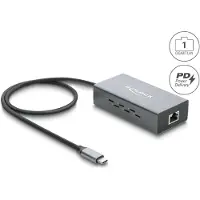 DeLOCK USB Type-C Netzwerk Adapter Gigabit LAN 1 x RJ45 PoE