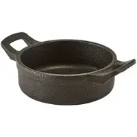 Genware Runde Mini-Auflaufform mit Henkeln, Gusseisen - 220ml (6 Stk.)"