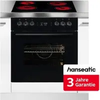 Hanseatic Elektro-Herd-Set "HB70AB+HC46CB", Energieeffizienz: A, schwarz, Herdsets, inkl. 3 Jahre Herstellergarantie, Elektro-Herd-Set
