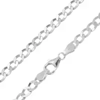 Trendor 31036 Herren Panzer-Halskette 925 Silber Rhodiniert Breite 4,5 mm