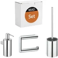 Keuco Bad-Set Plan Seifenspender/WC-Papierhalter/WC-Bürste Verchromt
