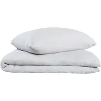 Oh Cosy Bettwäscheset Sally | 2-teilig | Uni | Musselin | 100% Baumwolle | Knopfverschluss | 135x200cm + 80x80cm | Hellgrau