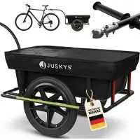 Juskys Fahrradanhänger 90 Liter - für 40 kg Zuladung - Kupplung, Deichsel & Plane