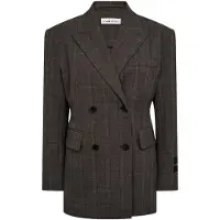 Haute L'Amitié Damen Blazers Waist Fit Check Blazer - Taupe - Größe XS