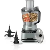 Ninja PrecisionPro BZ651EU Küchenmaschine 850 W, 2,1 l BPA-freier Schüssel, Auto-iQ Programme, kompakt, Edelstahlmesser, grau