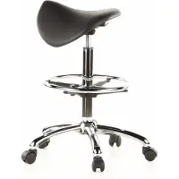 Hjh OFFICE TOP WORK 13 - Arbeitsstuhl Arbeitshocker Schwarz