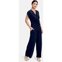 Vera Mont Jumpsuit "Jumpsuit in 7/8 Länge", Damen, Gr. 36, EURO, blau (night sky), Obermaterial: 95% Polyester PES. 5% Elasthan EL., Overalls Jumpsuit