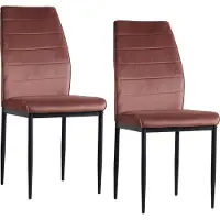 HTI Madison Brauner Samt Stuhl 43,5 cm breit, 96 cm hoch, 120 kg belastbar