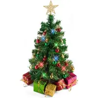 Markenlos Mini Weihnachtsbaum 58,4 cm mit Dekoration - Einfach Zusammenzusetzen