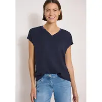 Cecil Kurzarmbluse Kurzarm Sommernshirt mit Strukturmix