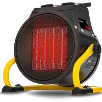 Lehmann Heizlüfter 2000 W mit 3 Heizstufen | mobile Elektro-Heizung mit Thermostat | Keramik Heizstrahler für Werkstatt, Garage, Haus, Baustelle
