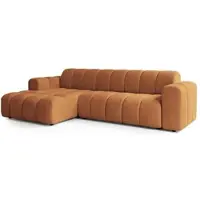 Masseno Ecksofa SETIA L-Form Sofa, Wohnzimmersofa, Couch, Soffa, Couchgarnitur - Orange, ARAGON 56