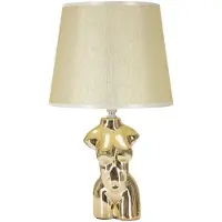 Mauro Ferretti Tischlampe Glam, Fassung E27, Durchmesser 25 cm, Höhe 39,5 cm, Farbe: Gold