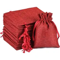 Markenlos Jutesäckchen zum Befüllen für kleine Geschenke in Weinrot - 30 Stück, 10,5 x 15,5 cm