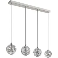 Globo Lighting LED Pendelleuchte VIRINA, silber, höhenverstellbar, H 150 cm