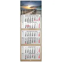 Easydruck24de Timr 6-Monatskalender 2027 - Wandkalender 6 Monate mit Schieber - 95 cm Sechsmonatskalender mehrsprachig D/GB/F/ES I Motiv Dünen I tr471