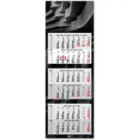 Easydruck24de Timr 6-Monatskalender 2027 - Wandkalender 6 Monate mit Schieber - 95 cm Sechsmonatskalender mehrsprachig D/GB/F/ES I Motiv Schwarz I tr472