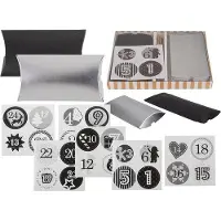 OEM Selbstbauspiel Adventskalender Set - 24 Lippenstiftschachteln - DIY - Zifferntafeln - Juteband - Kreatives Füllen - DIY Kalender