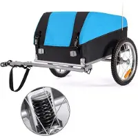 Famanu Fahrradanhänger mit Schockdämpfer - 120L Ladevolumen, 40kg Tragkraft, blau