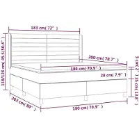 vidaXL Boxspringbett mit Matratze Blau 180x200 cm Stoff