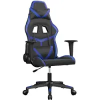 vidaXL Gaming-Stuhl Schwarz und Blau Kunstleder