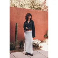 Mikuta The White Long Knitted Skirt Ecru Größe: M | Maxiröcke Outlet | Damen | Weiß