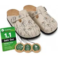Goby Clogs Schuhe für Damen – Handgefertigte Hausschuhe Pantoletten mit Gänseblümchen-Print – Bequem & Langlebig – EVA-Sohle