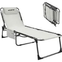 Famanu Liegestuhl für Garten, Terrasse und Balkon - klappbar, ergonomisch