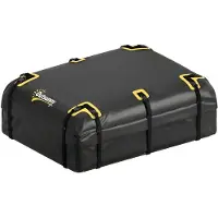 BellaFurn Faltbare Dachgepäckbox 594 L, wasserdicht | Farbe: Schwarz+Gelb | Abmessungen: 100x132x45 cm