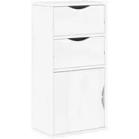 Helloshop26 - Beistellschrank aus massivem Kiefernholz 40 x 24 x 79 cm großer Stauraum rustikaler Stil weiße Holzoberfläche 02_0058045