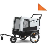 Famanu Hundeanhänger 3-in-1 - Draaibares Vorderrad, 600D Oxford-Canvas, bis 40 kg, Schwarz